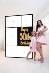 Happy 50th Birthday Mega Card with mother and children