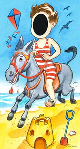 Seaside theme little jonny face in the hole board digital