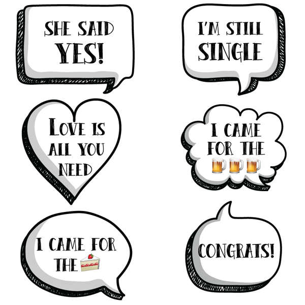 Wedding Themed Speech Bubbles
