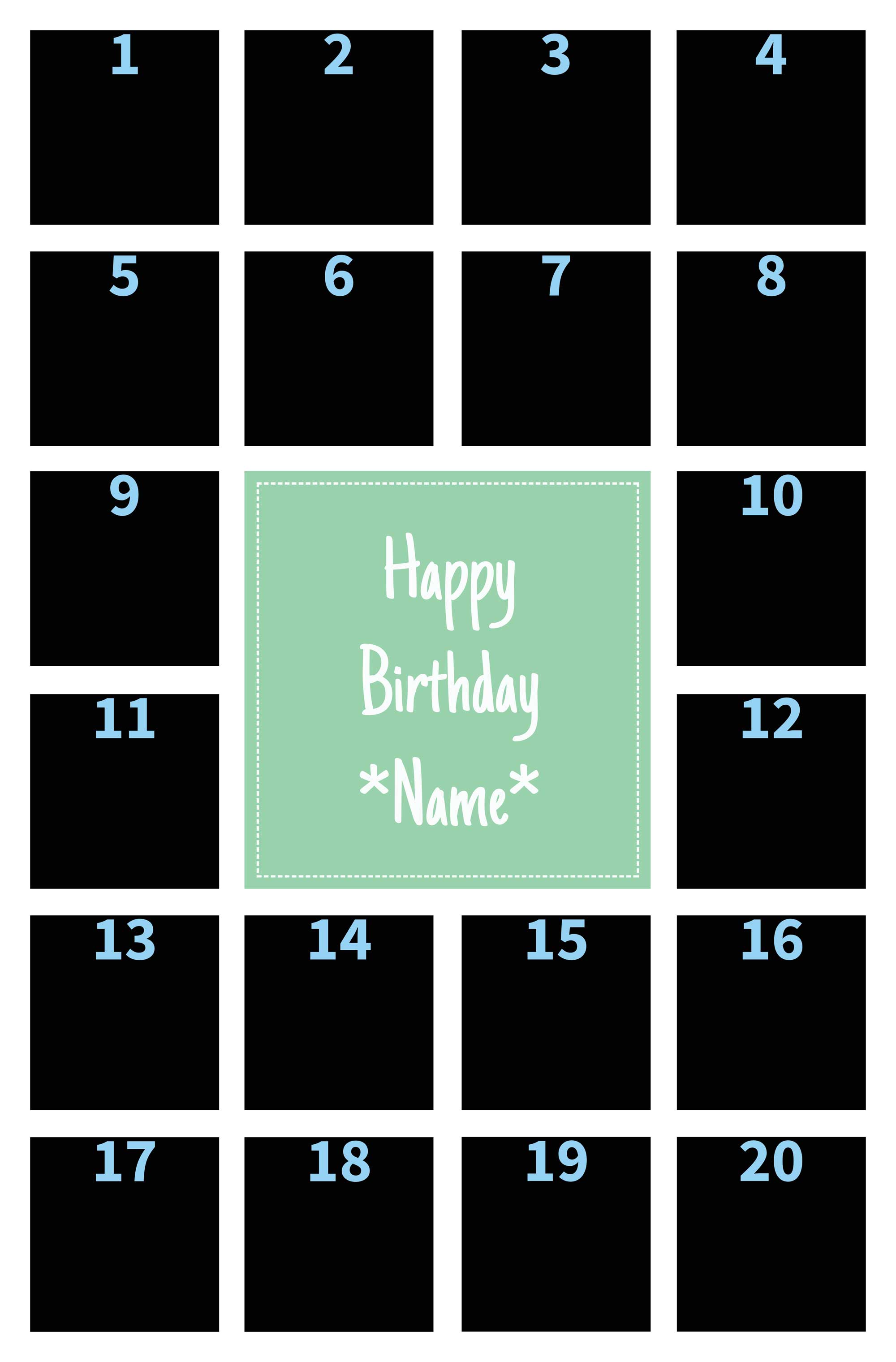 20 photo upload giant card for birthdays