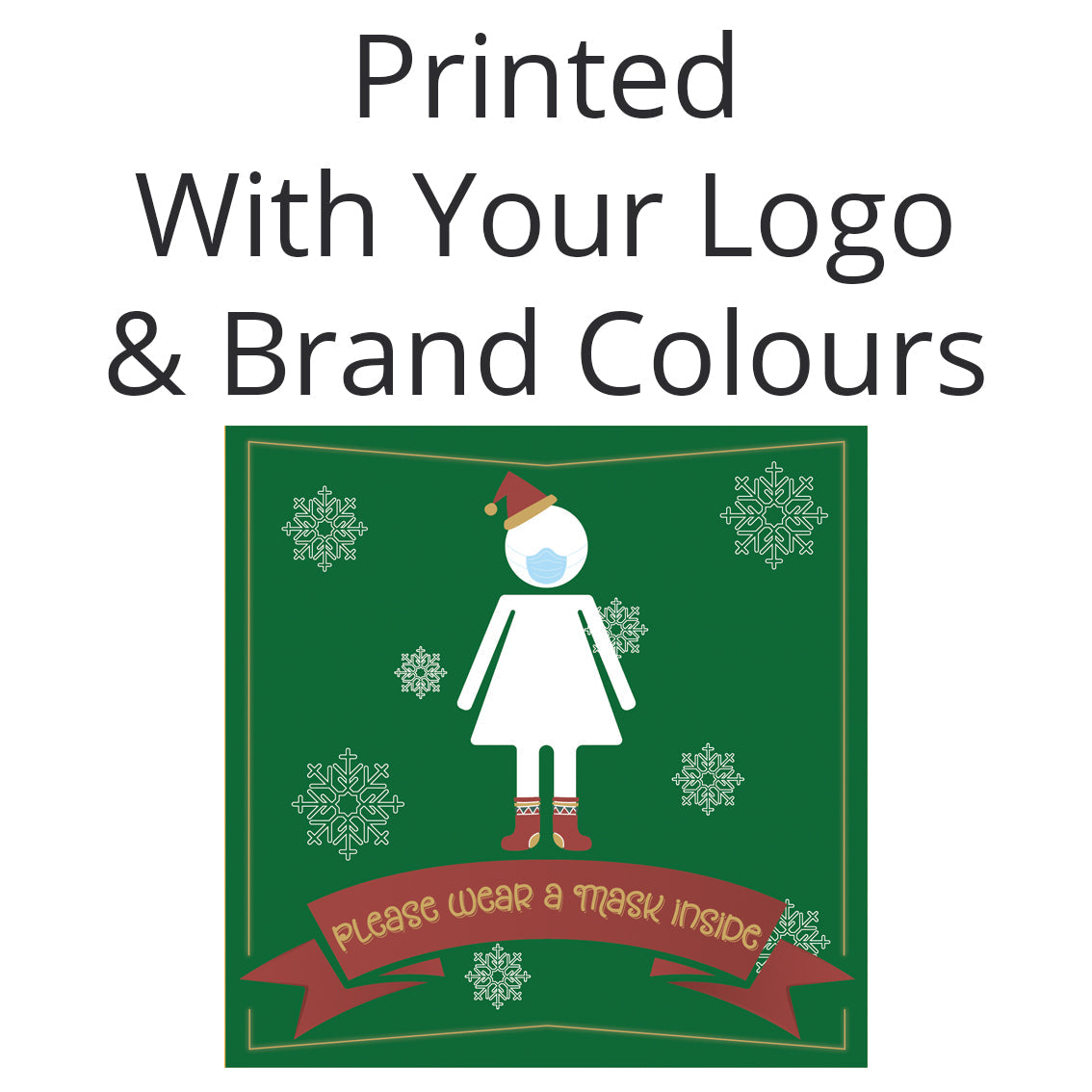 Christmas Wear A Mask Floor Stickers