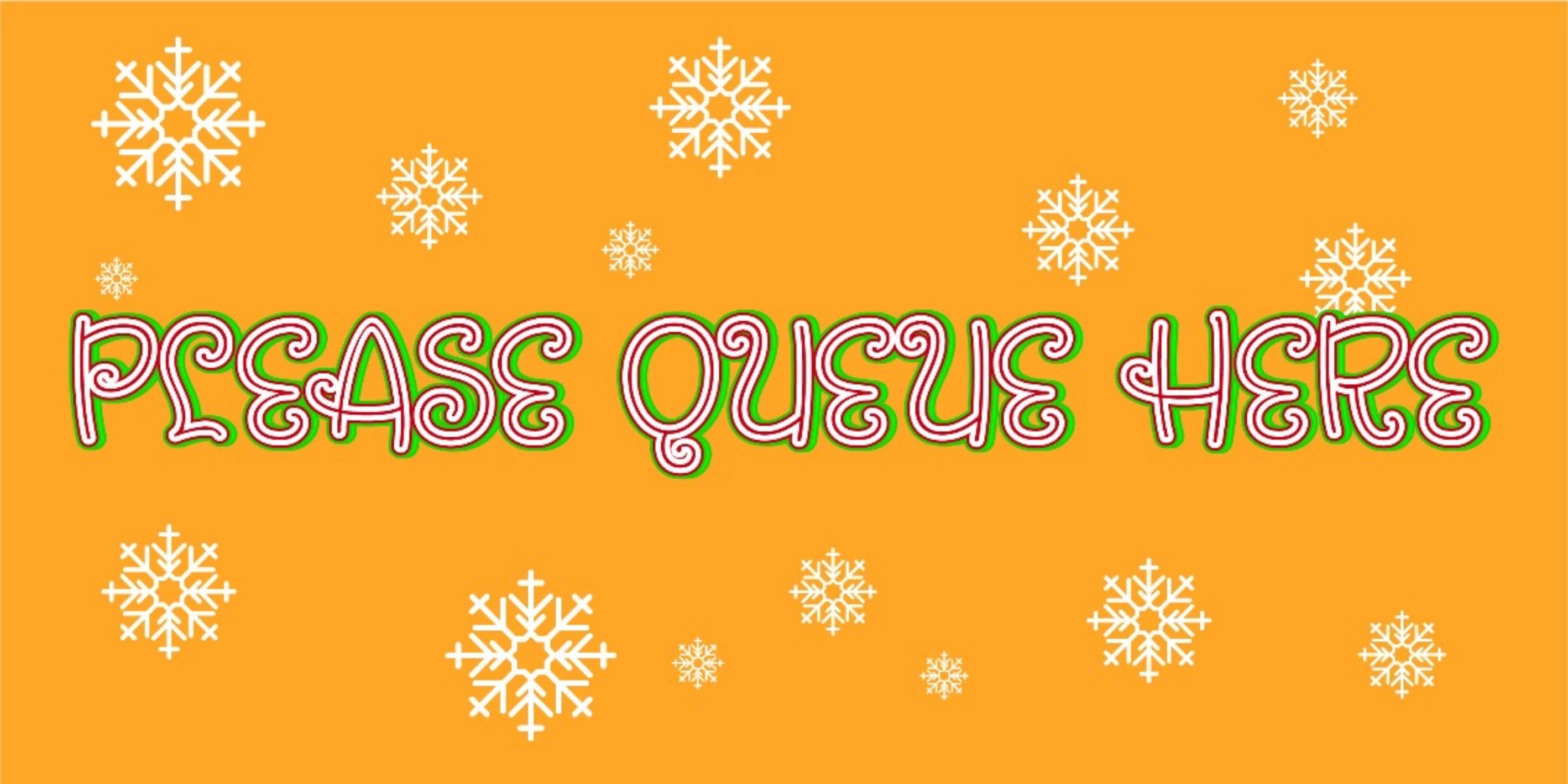 Christmas Please Queue Here Floor Stickers